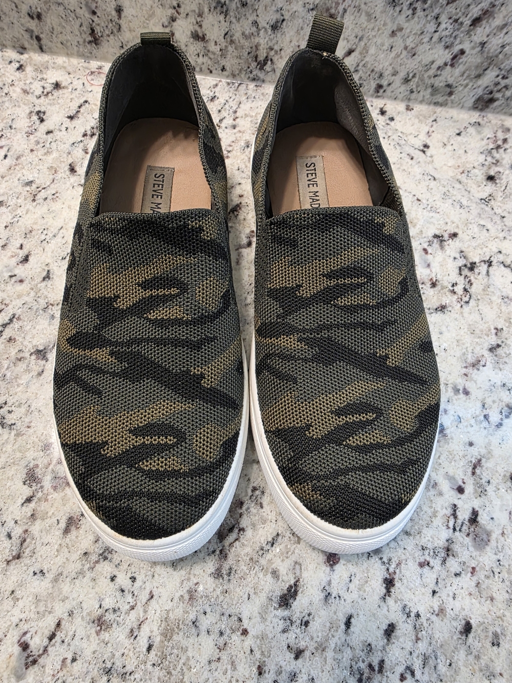 Steve Madden Men’s Slip-On Sneakers in Camo Green